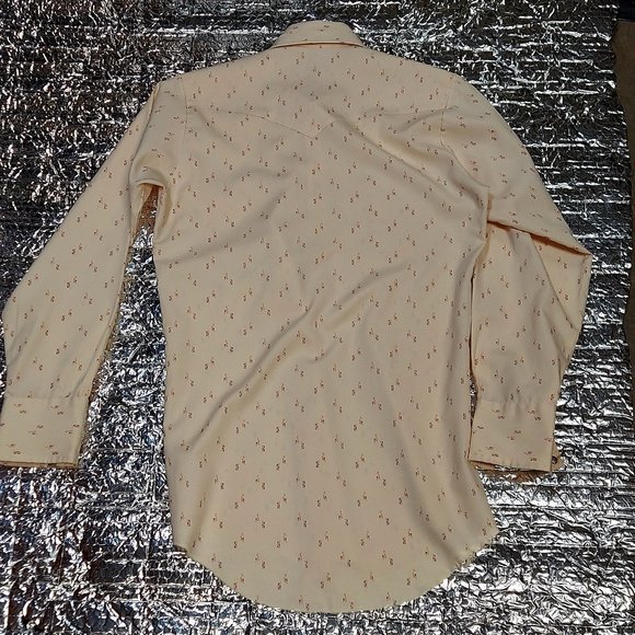 FREE SHIPPING VTG California Ranch Wear H Bar C Pattern Pearl Snap Western Shirt - Picture 5 of 6
